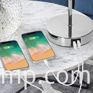 Luminária de mesa de cristal de controle de toque elegante com portas de carregamento USB